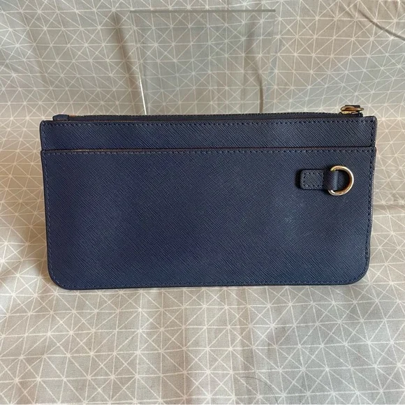 Lo & Sons Phone Wristlet Pouch in Navy Saffiano/Gold/Gray - Picture 4 of 8